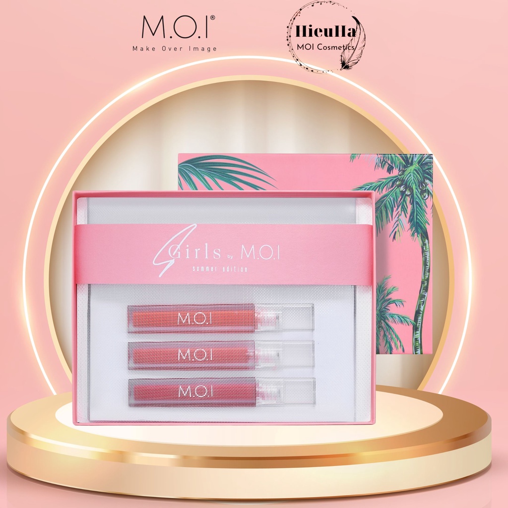 Set 3 Son Kem Lì Hồ Ngọc Hà MOI Cosmetics SGIRLS SET 3 CÂY - bền màu lâu trôi không lem【CAM KẾT HÀNG CHÍNH HÃNG®】