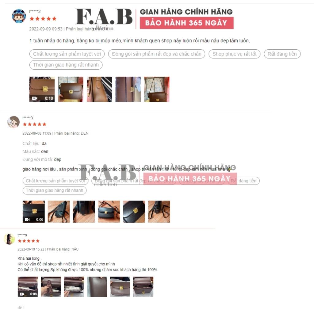 Túi xách nữ đeo chéo kẹp nách khoá gập da trơn dáng vuông thời trang cao cấp đi chơi, túi đeo chéo nữ TX045108 FAB Store