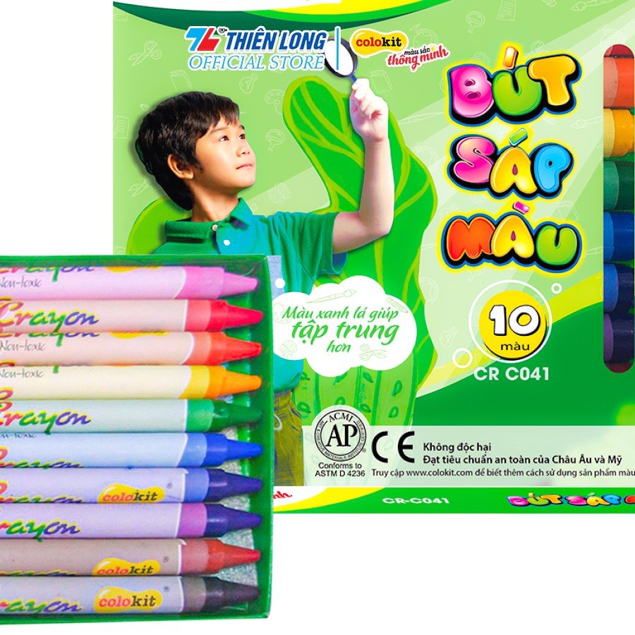 Hộp sáp 10 màu Thiên Long Colokit CR-C041