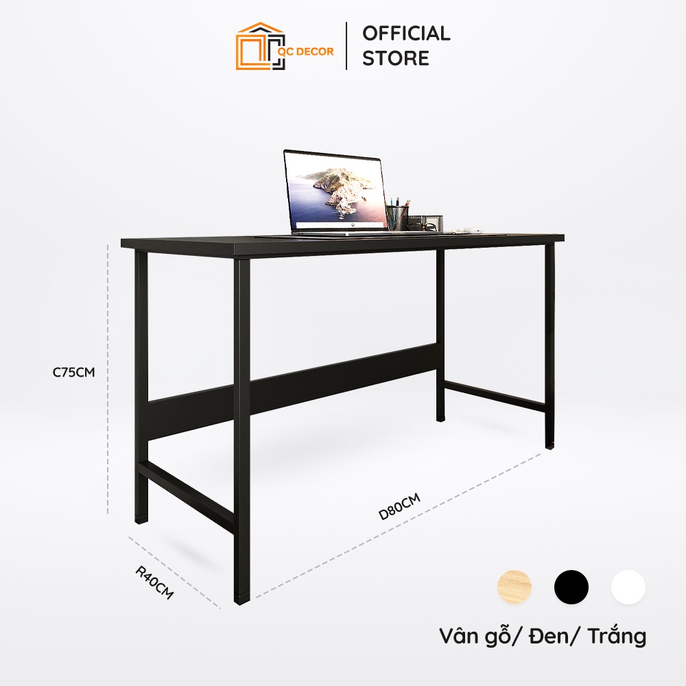 Bàn làm việc kiểu nhật bản chân sắt sơn tĩnh điện màu đen