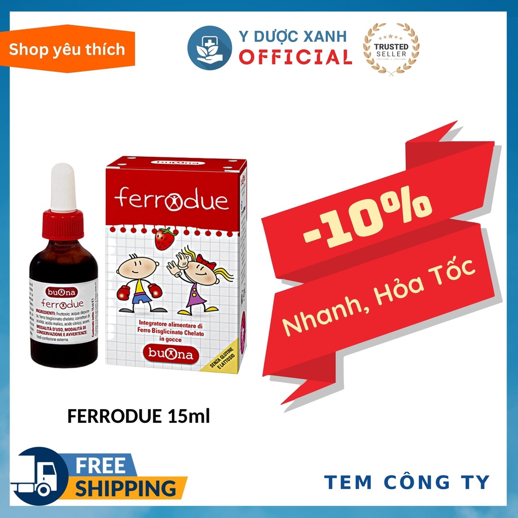 FERRODUE, 15ml, Sắt nhỏ giọt cho bé - Y Dược Xanh
