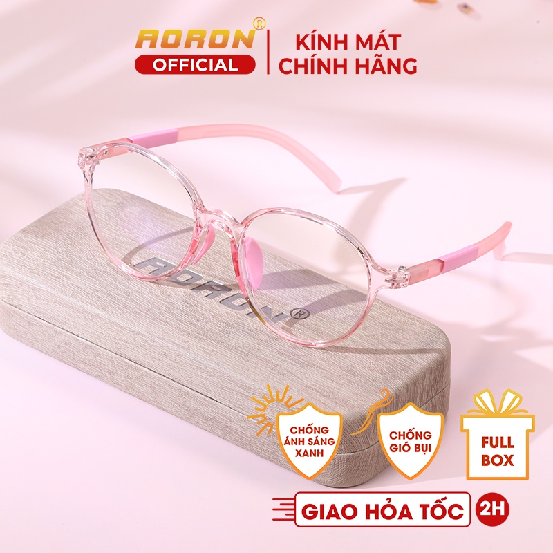Kính Chống Ánh Sáng Xanh, Chống Cận Thị Cho Bé AORON Gọng Tròn TR An Toàn Bảo Vệ Mắt Điện Thoại Và Máy Tính - AK069