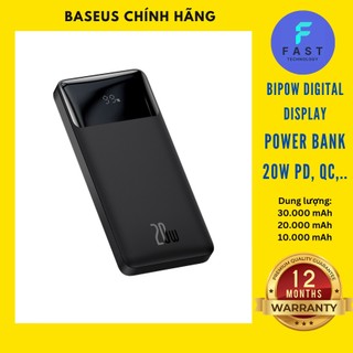 Pin sạc dự phòng baseus bipow digital display 30000 mAh 20000 mAh 10000mah 20w chính hãng