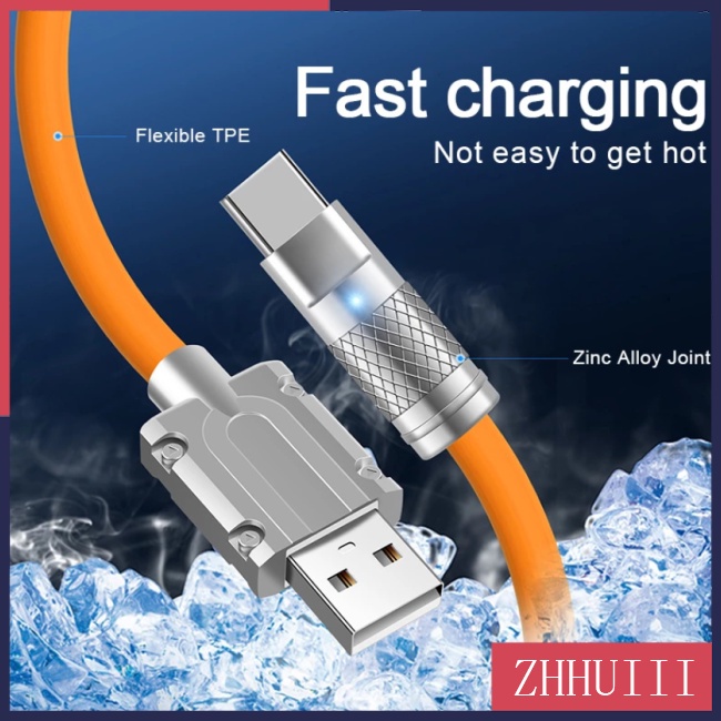 Dây Cáp Sạc Nhanh Usb Type C 120w 6a Có Đèn Led Báo Hiệu Tương Thích Cho Xiaomi Huawei Samsung