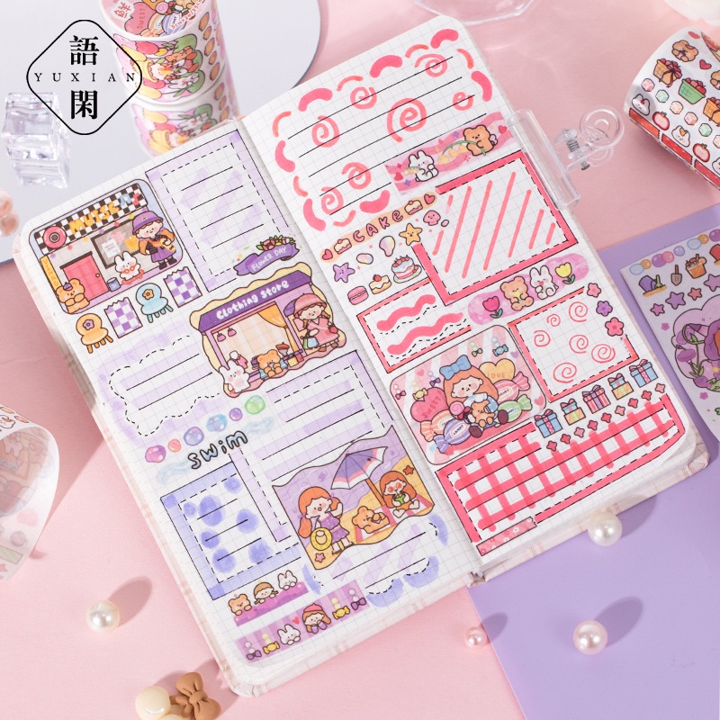 Cuộn Băng Keo Giấy Thấm Dầu Và Dầu Họa Tiết Nhân Vật Hoạt Hình 4 Kiểu