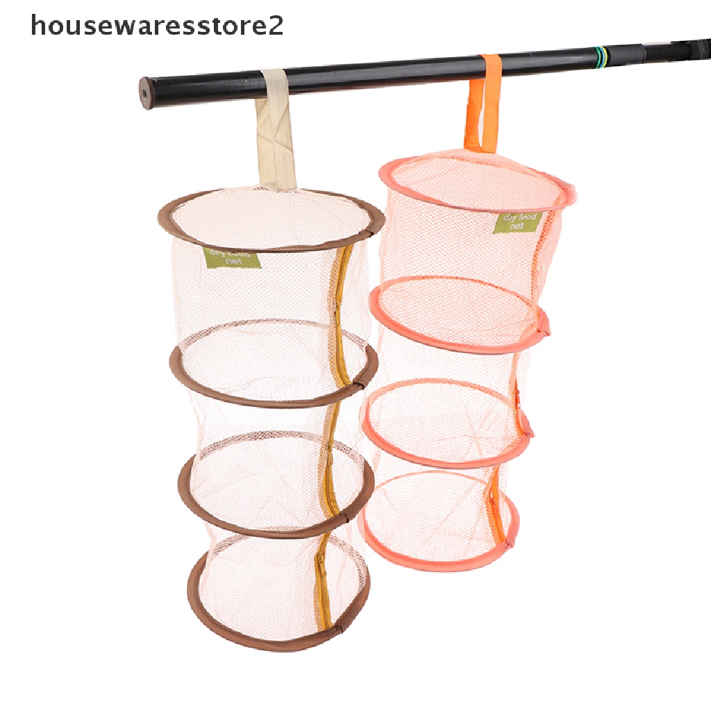 [Housewarestore2] Túi Lưới Treo 3 Tầng Đựng Đồ Dùng Khô Thoáng Có Khóa Kéo Hàng Boutique
