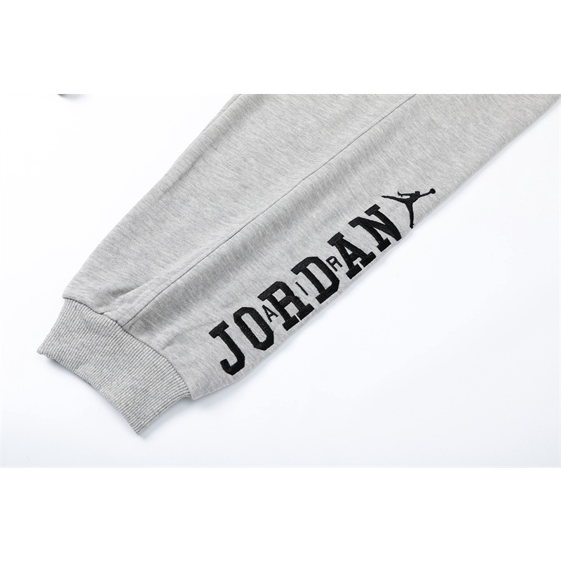 A&amp;J High Street Fashion Creative Splice Design Classic Icon Logo Embroidery Casual Comfortable Terry Pants ##