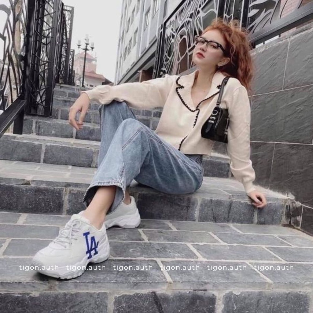 Giày thể thao nữ MLB LA Dodgers Sneaker Big Ball Chunky,  Giày thể thao trắng chính hãng Tigon.auth