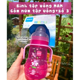Bình sữa và tập uống nước MAM Đức 2in1 Cao Cấp cho bé 220ml kèm 2 núm