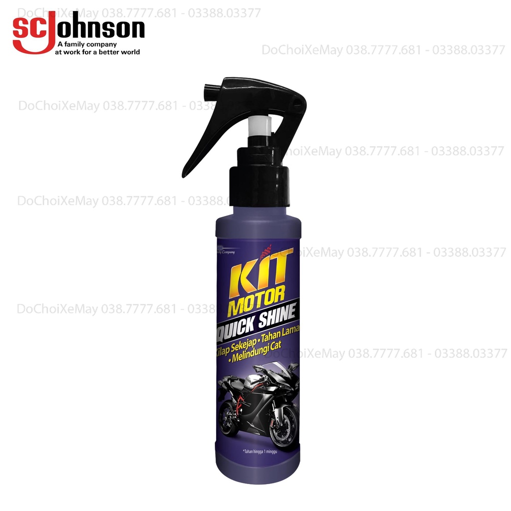 Kit Motor Quick Shine Pump 100 ml - Dung dịch bảo dưỡng nhựa SƠN BÓNG - SƠN NHÁM , BÓNG  DoChoiXeMayShop