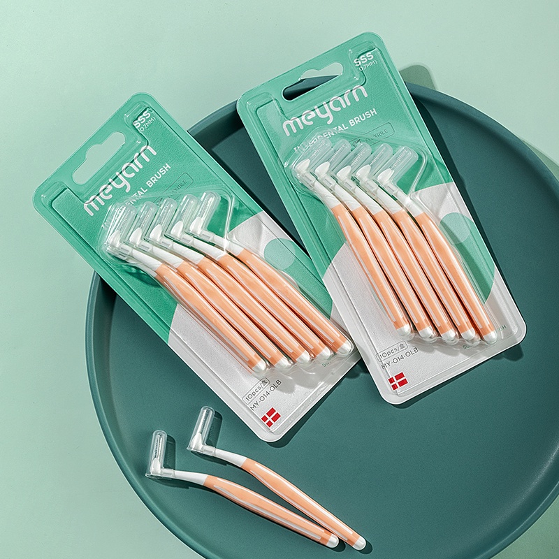 MEYARN Set 5 Cọ Quét Răng Chuyên Dụng 0.7 / 0.9mm | Bàn Chải Chỉnh Hình Răng Siêu Mịn Có Tay Cầm Tiện Dụng