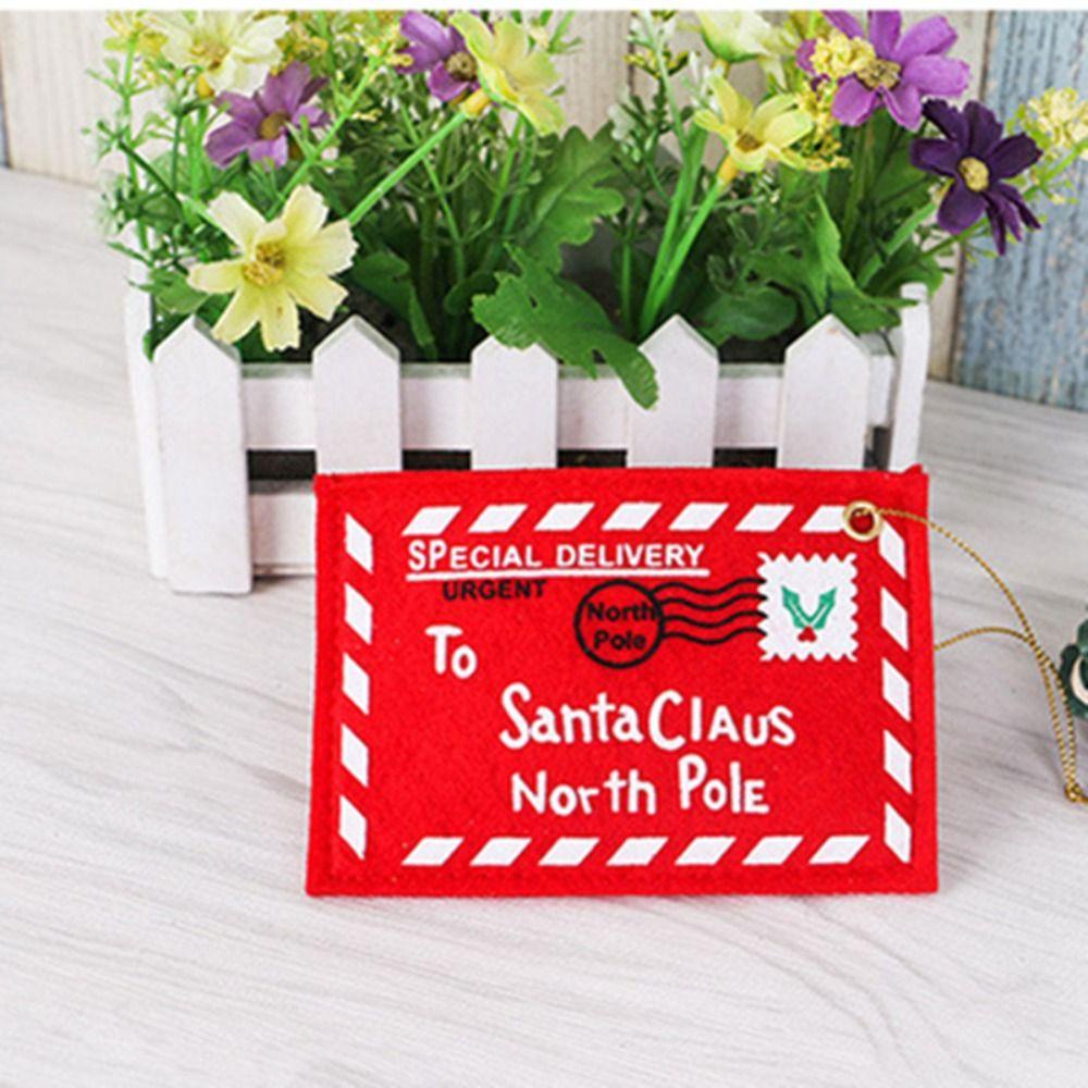 Thiệp Giáng Sinh Màu Đỏ Thêu Họa Tiết Xinh Xắn Trang Trí Cây Thông Noel Thẻ