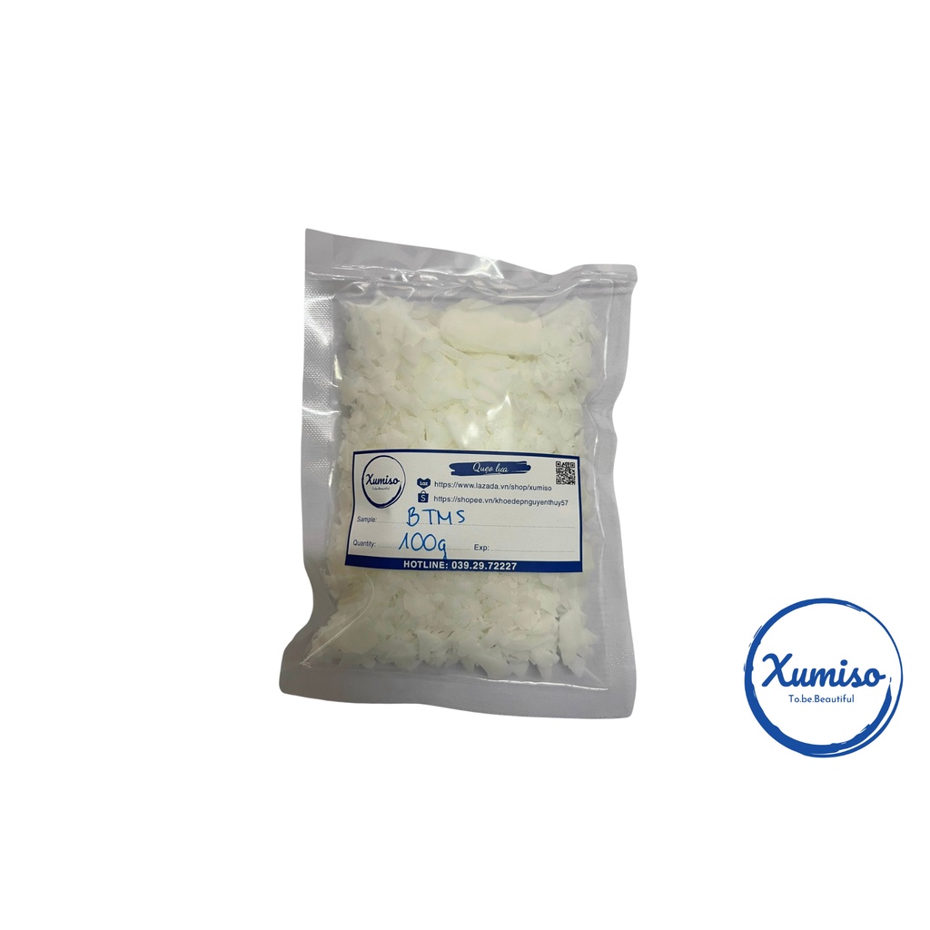 BTMS 50 - sáp nhũ hóa dầu xả - nguyên liệu mỹ phẩm 100G