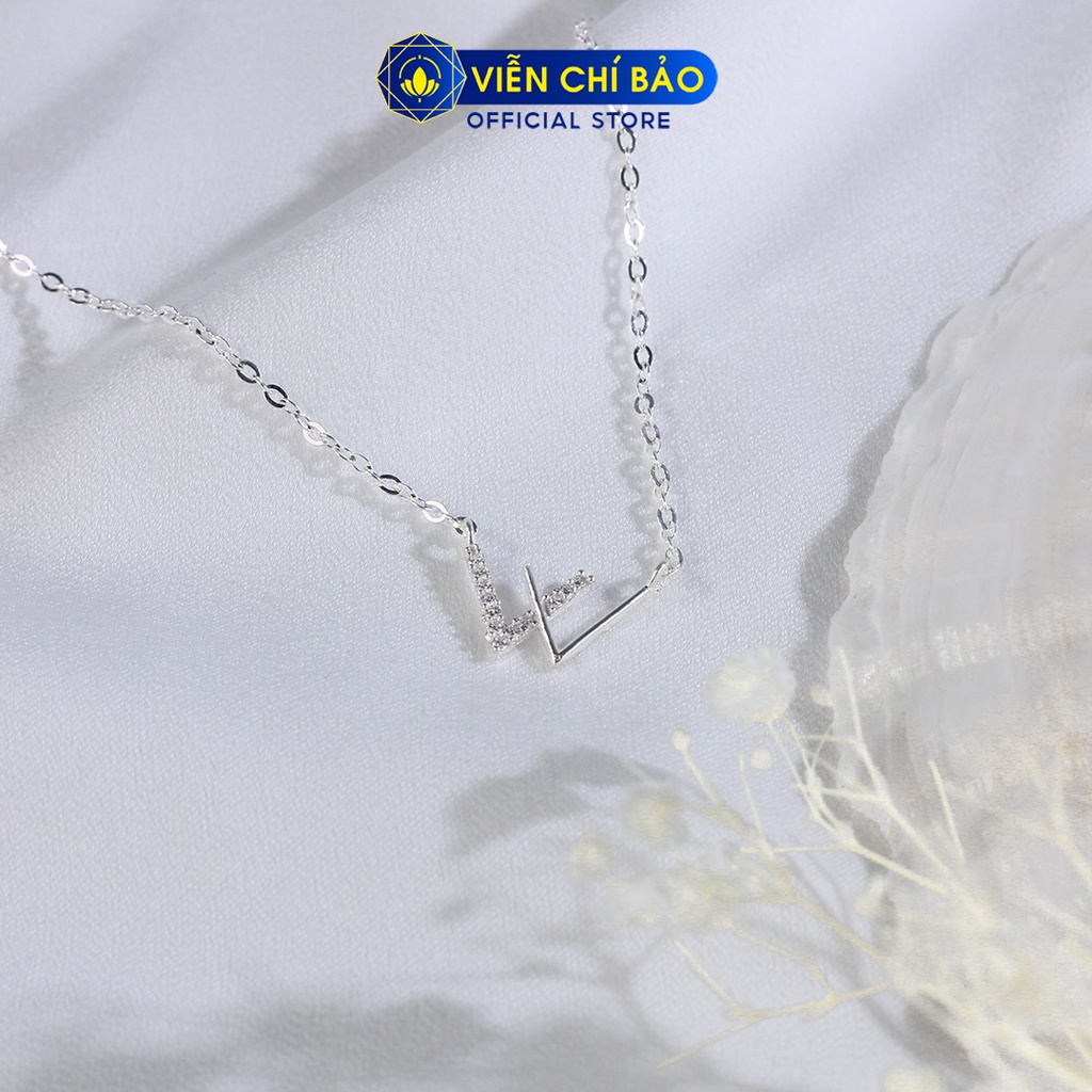 Dây Chuyền bạc nữ chữ W chất liệu bạc 925 thời trang phụ kiện trang sức Viễn Chí Bảo D400515