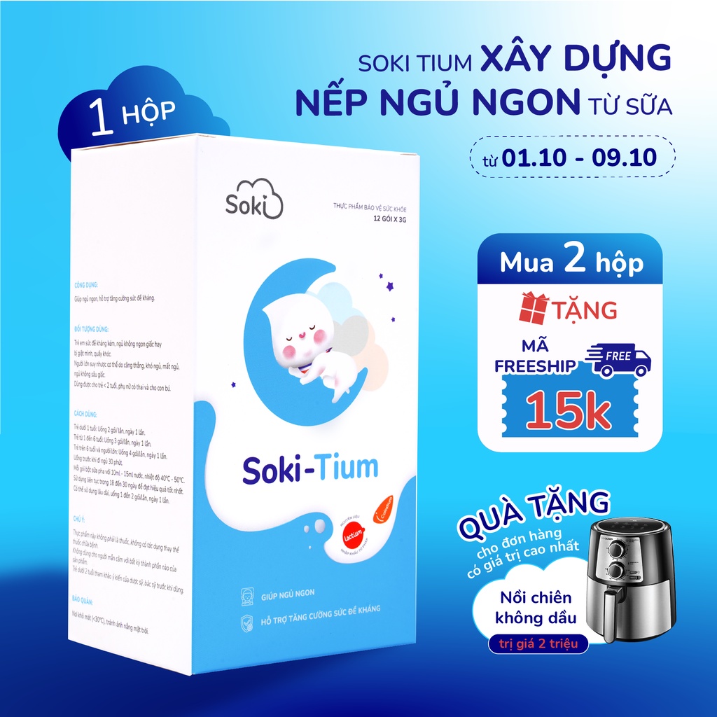 Sữa Ngủ Ngon SoKi Tium Giúp Bé Ngủ Ngon Tự Nhiên, Đạt Chuẩn