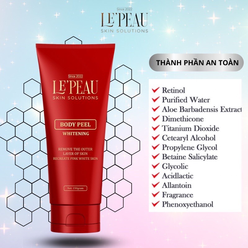 Peel nách retinol, peel da body trắng da mờ thâm sau 7 ngày, Thay Da Sinh Học  - LEPEAU