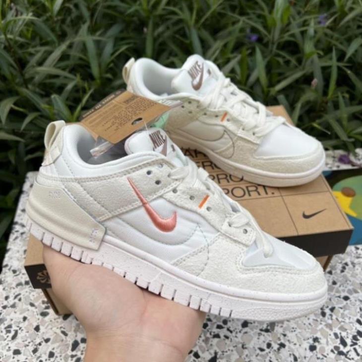 Giày Nike SB Dunk  Low Disrupt 2 ‘Pale Ivory Black’ Trắng hồng, 𝗝𝗼𝗿𝗱𝗮𝗻 1 𝗦𝗕 𝗗𝘂𝗻𝗸 𝗟𝗼𝘄 trắng hồng 𝗗𝗶𝘀𝗿𝘂𝗽𝘁 𝟮 𝗚𝗥𝗘𝗘𝗡 𝗫𝗮𝗻𝗵 𝗟𝗮́