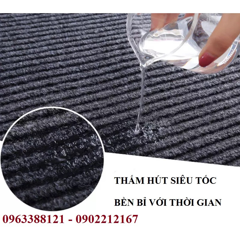 Thảm chùi chân đặt ở cửa ra vào bằng nỉ thấm hút lớp đế cao su chống trơn trượt nhiều kích thước