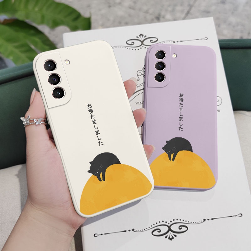 Ốp Điện Thoại Cảm Giác Chạm Thoải Mái In Hình Mèo Cho Samsung Galaxy S21 S20 FE Ultra Plus