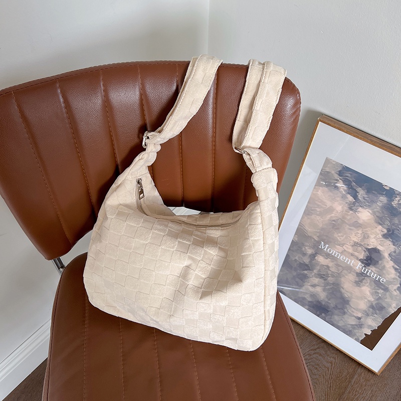 Túi Xách canvas Sức Chứa Lớn Họa Tiết Sọc Caro Thời Trang Cho Nữ