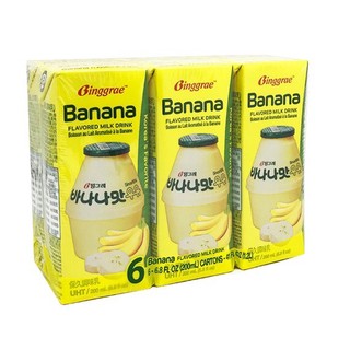 (Lốc 6 hộp ) Sữa chuối Binggrae Hàn Quốc 200ml 빙그레) 바나나 우유