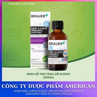 Tăng đề kháng cho bé úc Brauer immunity support Hỗ trợ Tăng miễn dịch dạng siro 100ML