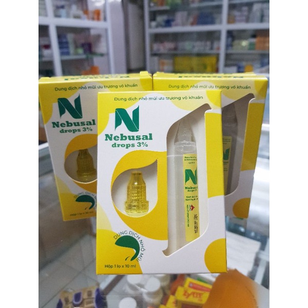 Dung dịch nhỏ mũi ưu trương Nebusal 3% giảm nghẹt mũi, sổ mũi, loãng dịch nhầy, duy trì độ ẩm mũi
