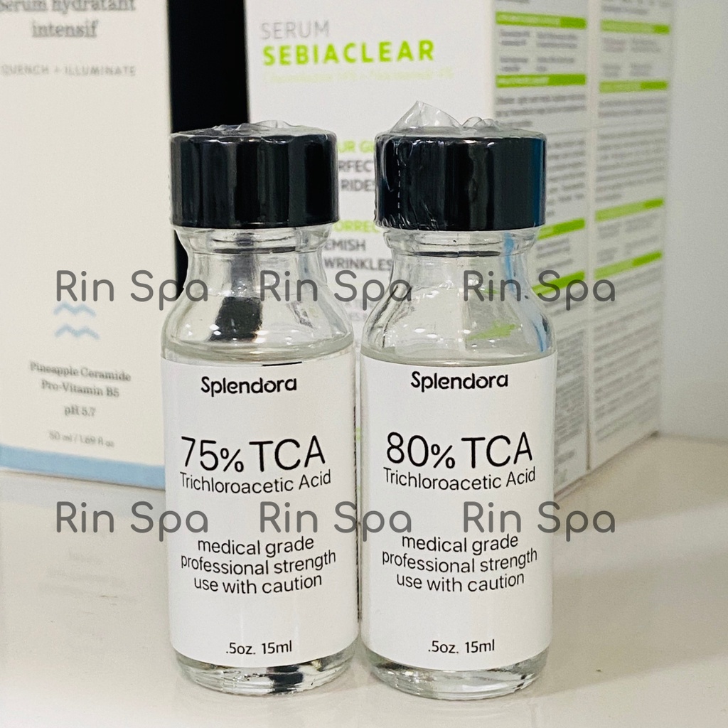 Peel chấm TCA 50%,75%, 80% Làm Đầy Sẹo Rỗ Sẹo Lõm Splendora | TRICHLOROACETIC ACID - Tặng kèm bao tay y tế
