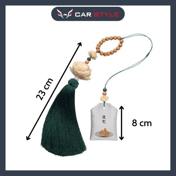 Khánh treo ô tô hoa sen trang trí xe hơi đường nét điêu khắc tinh tế  chất liệu gỗ hương có thêm  túi toả hương đuổi côn