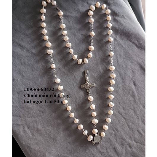 CHUỖI TRÀNG HẠT MÂN CÔI DÂY DÀI 50 HẠT HẠT N.TRAI, THÁNH GIÁ INOX BENEDICTO QUÀ TẶNG CÔNG GIÁO Ý NGHĨA