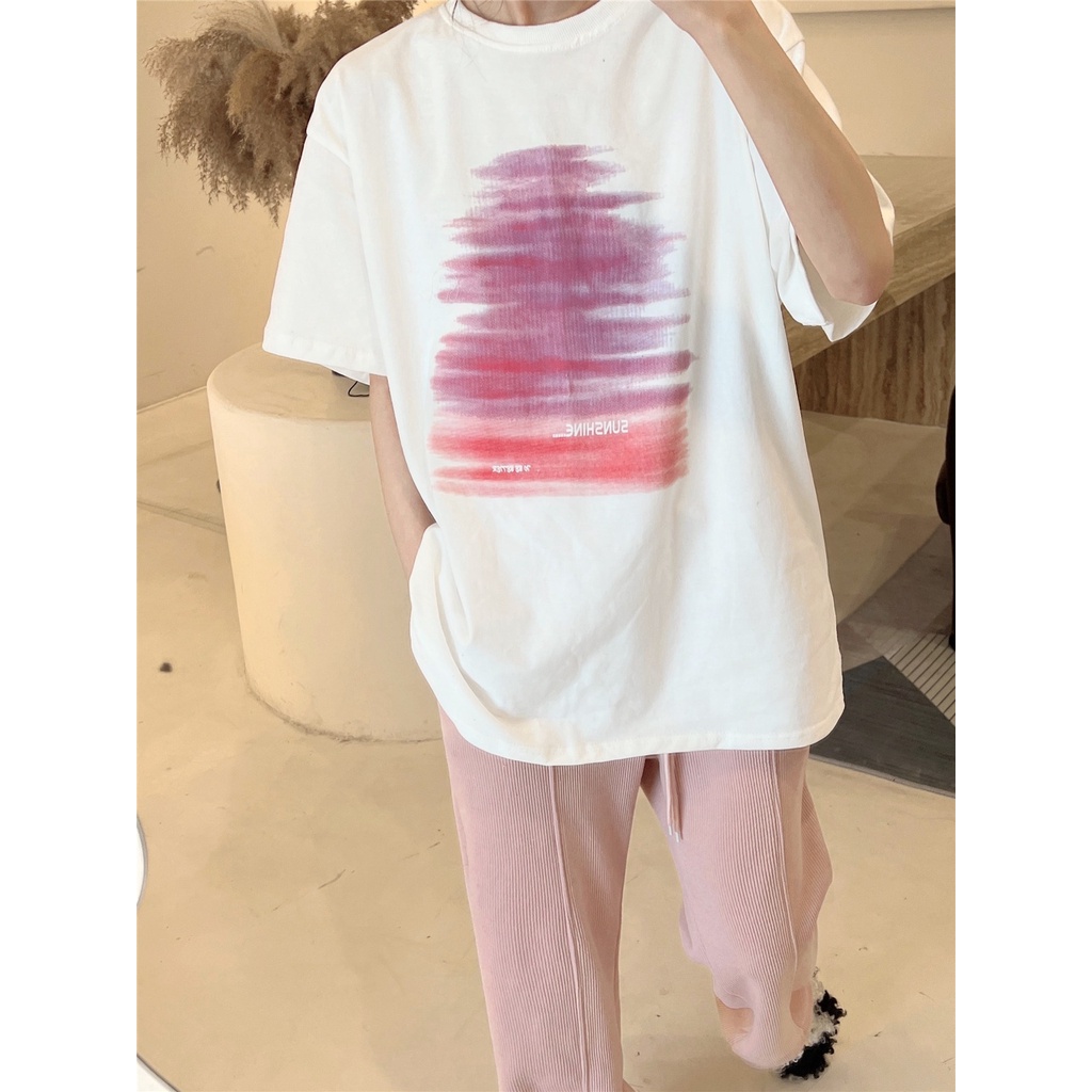 NRVP Áo Thun Unisex Mùa Hè Dáng Suông Tay Cộc Phong Cách Hàn Quốc Cho Nam Nữ