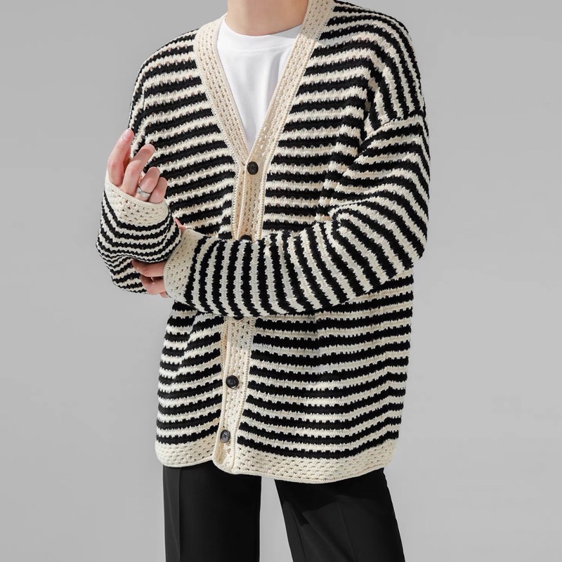 Áo khoác cardigan sợi dệt tay dài phong cách Hàn quốc dành cho nam mùa thu đông 2022