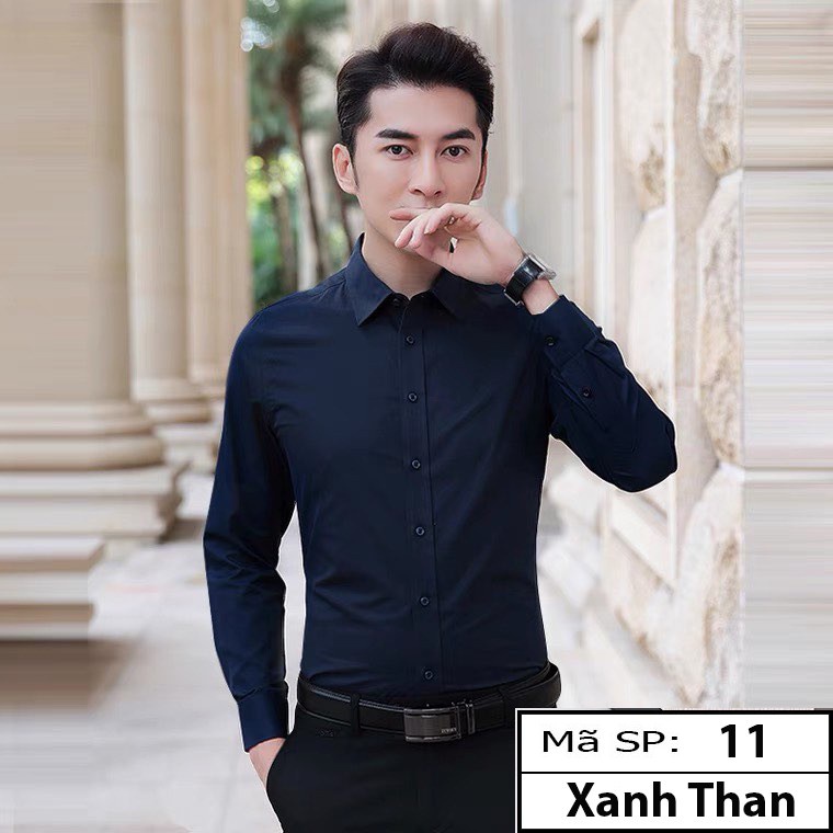 Áo sơ mi lụa nến POCA áo sơ mi nam trắng dài tay chất cotton lịch lãm sang trọng ( SMN ) - sp 3