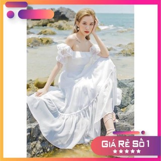 Đầm maxi bẹt vai cao cấp trong có lót chất lụa tơ óng mướt TRIPBLE T DRESS - size S/M/L - MS360V