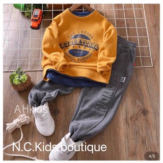 Bộ nỉ da cá bé trai size đại