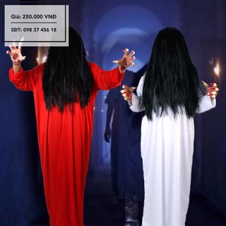 Bộ Váy hoá trang ma halloween (Trắng, Đỏ)
