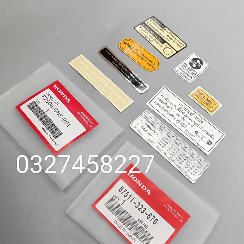 Full bộ tem thông số xe DREAM thái zin Honda chính hãng