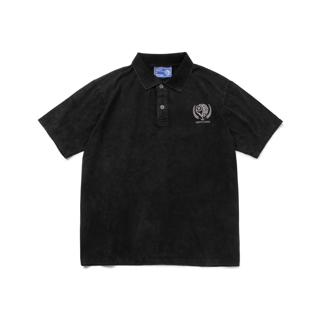 Áo Thun DirtyCoins Academy Logo Wash Polo - Black