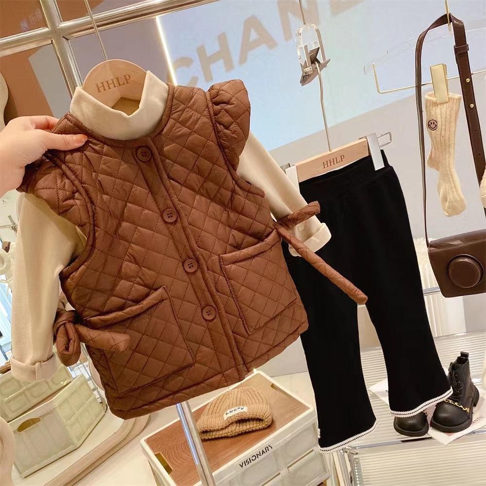 Áo Vest Lót Nhung Dày Ấm Áp Đơn Giản Dành Cho Học Sinh