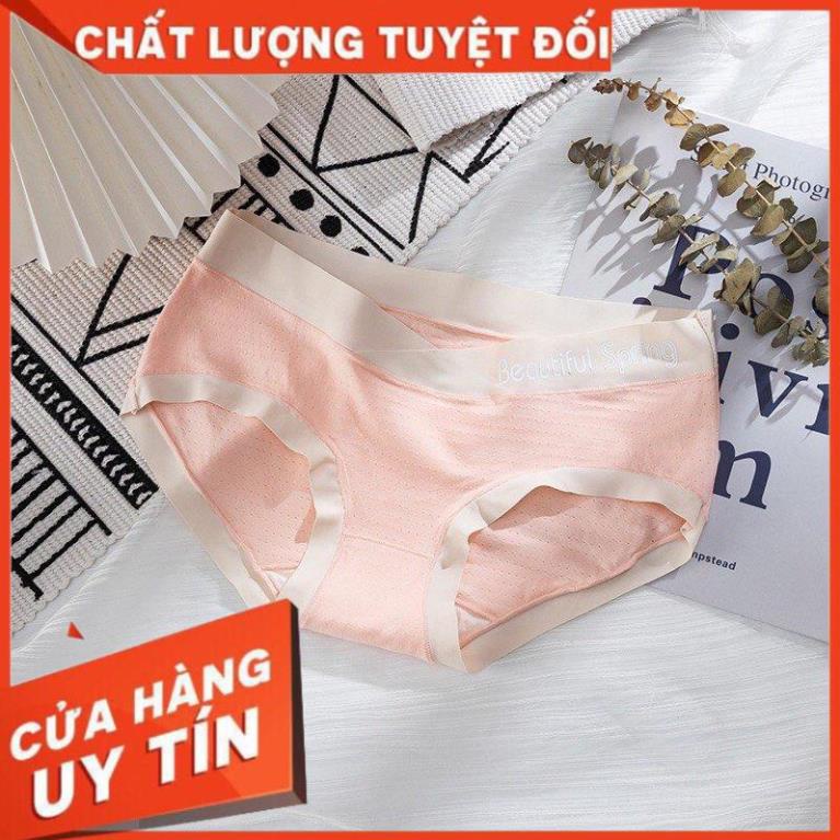 Quần lót bầu và sau sinh cạp chéo, chất cotton, có lỗ thông hơi, kháng khuẩn túi zip Beauty spring cao cấp bầu 2!MAMA