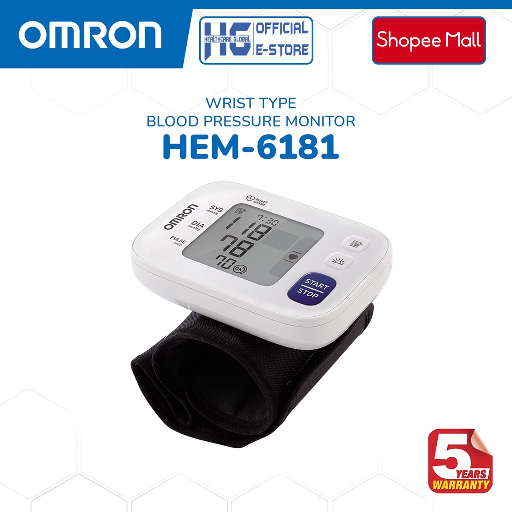 Máy Đo Huyết Áp Cổ Tay Omron HEM - 6181 | Công Nghệ Intellisense - Bộ Nhớ Lưu Trữ 60 Kết Quả