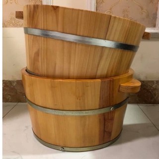 Chậu gỗ ngâm chân có hạt massage