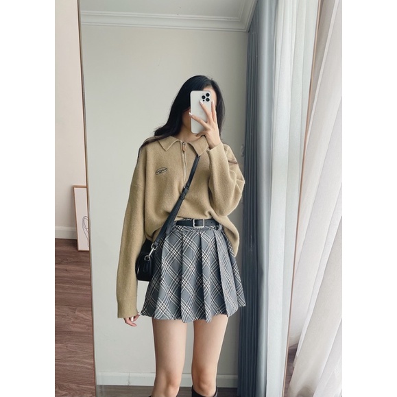 WOODIE SKIRT - chân váy xếp ly dáng ngắn tặng kèm đai REGEN