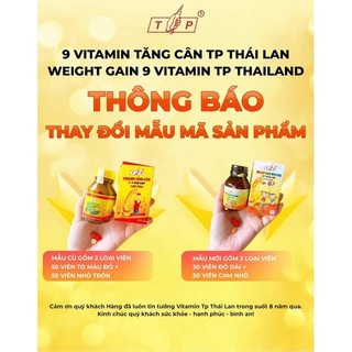Vitamin tăng cân tp Thái Lan (có chếch ra mã vạch chính hãng loại 100 viên)