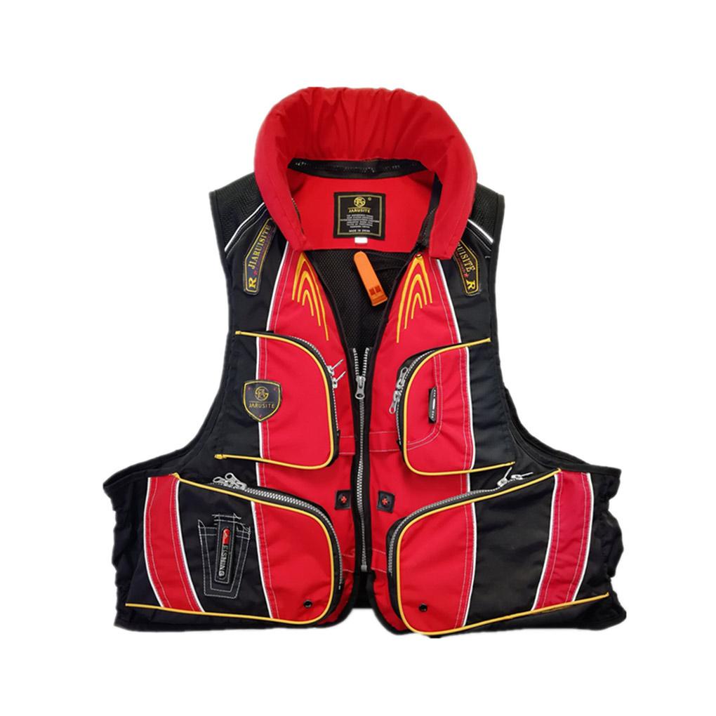 (runbu) Áo Phao Cứu Sinh Có Túi Và Còi Thổi Trơn Cho Hoạt Động Thể Thao Dưới Nước