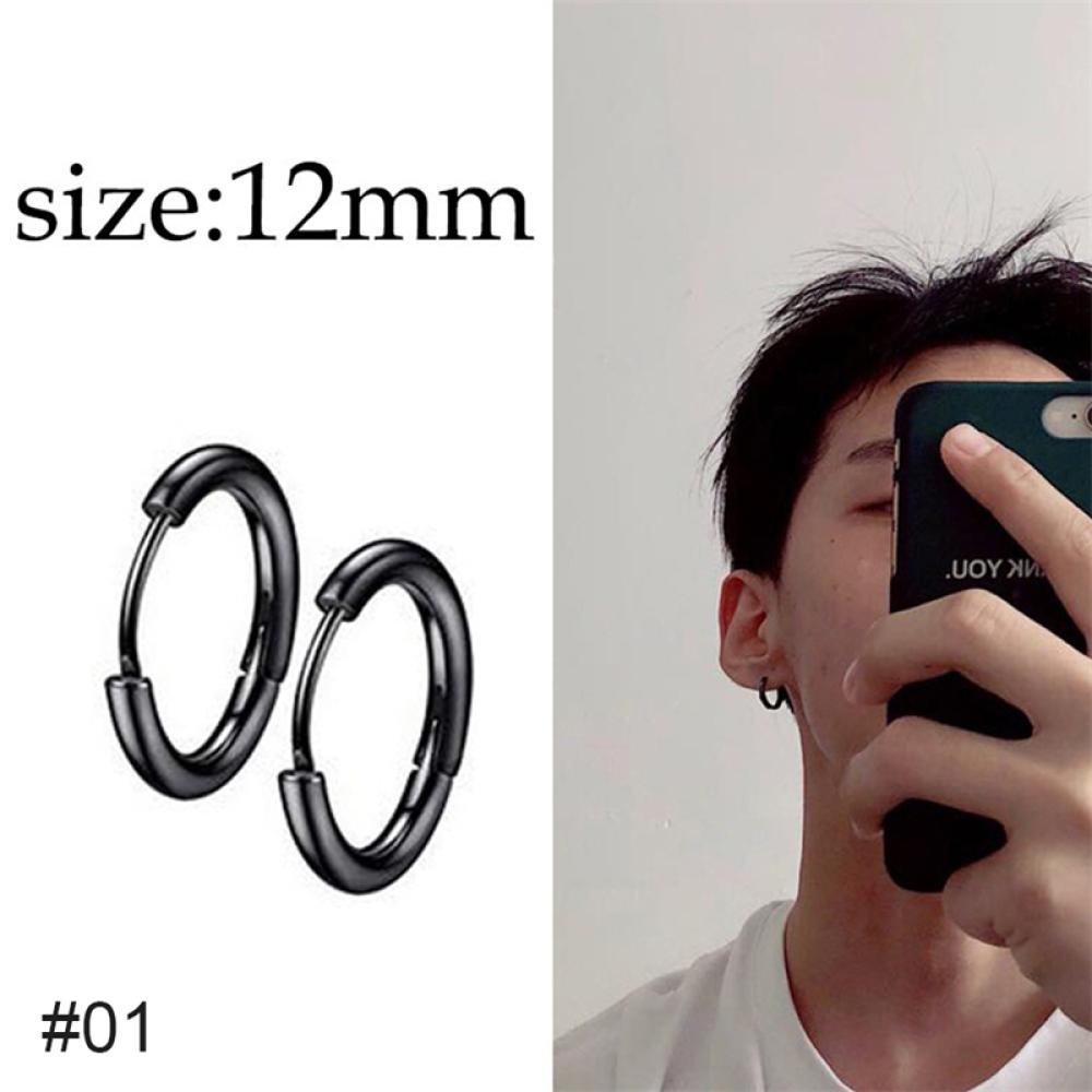 Bông Tai N4T9 Bằng Thép Không Gỉ Màu Đen Đơn Giản Sáng Tạo