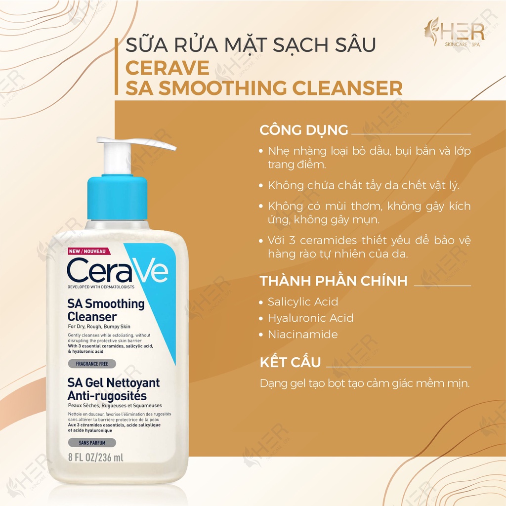 Sữa Rửa Mặt Cerave Foaming Facial Cleanser Dành Cho Da Dầu, Da Khô