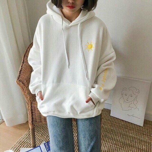 Áo Hoodie Vải Nỉ Bông Chống Nắng Chống Lạnh Siêu Dễ Thương
