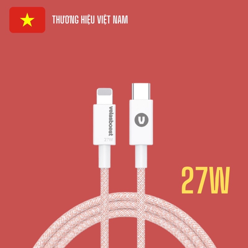 Cáp sạc nhanh velasboost 27w 0,9m