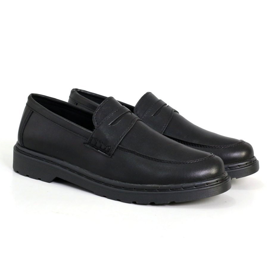 Giày Tây Lười Penny Loafer Black White Da Không Nhăn SL1094 StarLord